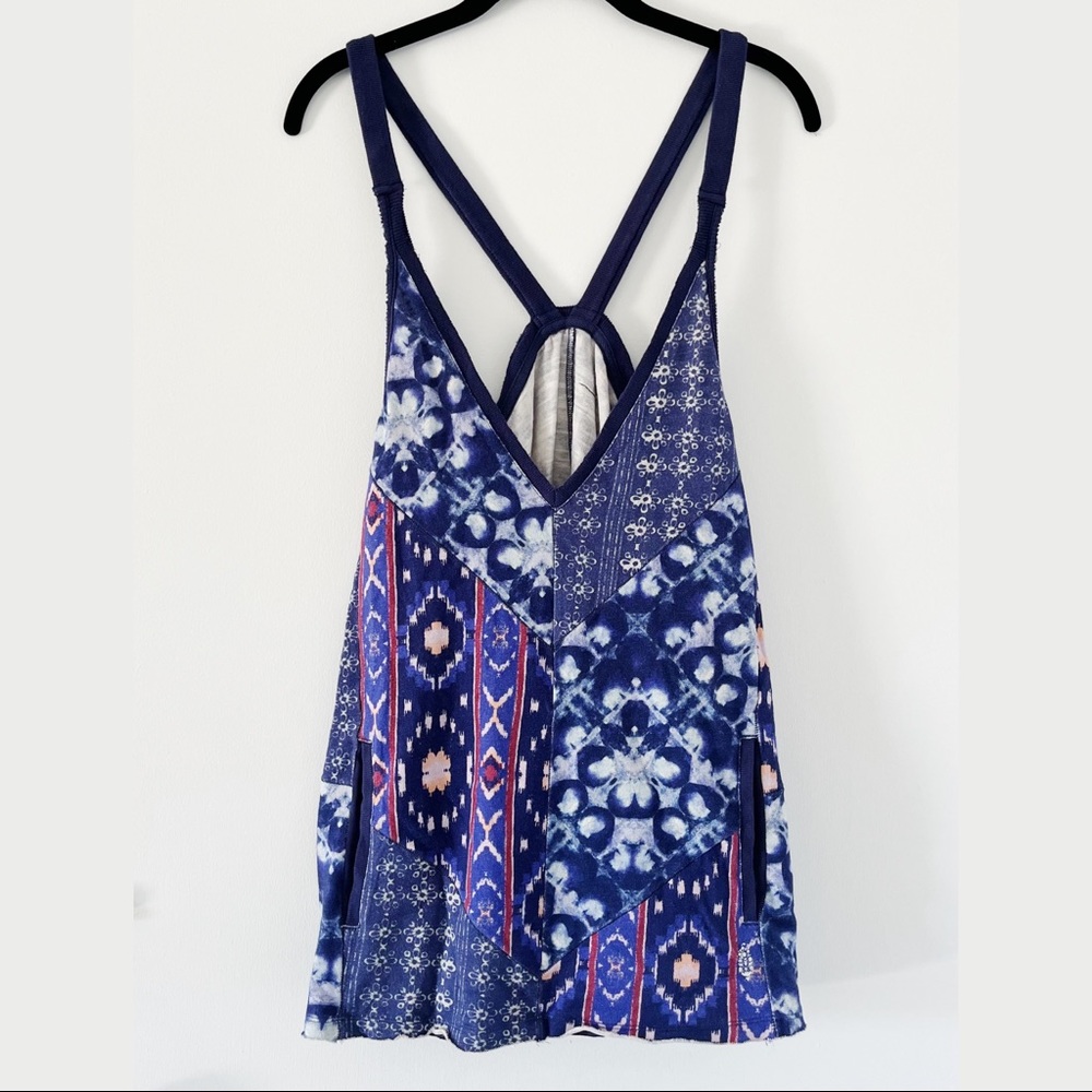 NWOT Free People Patchwork Tunic Tank Top with Pockets